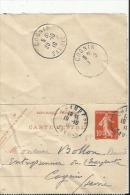 Carte Lettre Petit Format De Exp: Mr  Talin A Chambery 73 Adressé A  Mr Bollon Charpentier A Cognin 73 - Cartes-lettres