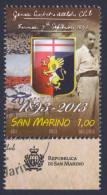 2013 SAN MARINO "120 ANNI DEL GENOA CALCIO" SINGOLO ANNULLO PRIMO GIORNO - Gebruikt