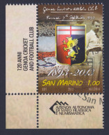 2013 SAN MARINO "120 ANNI DEL GENOA CALCIO" SINGOLO ANNULLO PRIMO GIORNO - Usati