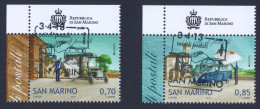 2013 SAN MARINO "EUROPA - VEICOLI POSTALI" SINGOLI (SERIE) ANNULLO PRIMO GIORNO - Gebraucht