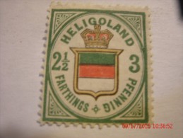 HELIGOLAND, MICHEL# 17, 2&1/2F OR 3PF , DARK GREEN & DARK ORANGE, MINT NG - Helgoland