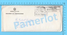 Asunto Oficial ( Ministerio De Comunicaciones, Cover Habana Cuba 19, + Proteje La Industria Nacional , To USA , ) Recto/ - Covers & Documents