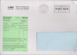 Luxembourg Envelope Port Payé With Customs Declaration 2014 - Sonstige & Ohne Zuordnung