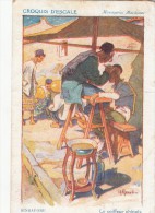 C.P. LAOS. MESSAGERIES MARITIMES. CROQUIS D'ESCALE SINGAPORE. LE COIFFEUR CHINOIS  /869 - Laos