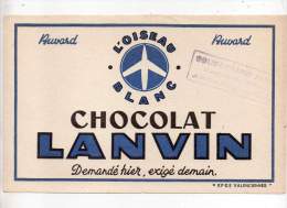 Buvard - Chocolat Lanvin, L'Oiseau Blanc - Alimentation Soubeyrand, Andance (Gard) - Cocoa & Chocolat