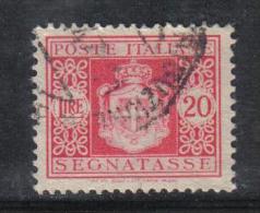 3RG659 - LUOGOTENENZA , Segnatasse 20 Lire N. 96 Usato. Filigrana Ruota - Taxe