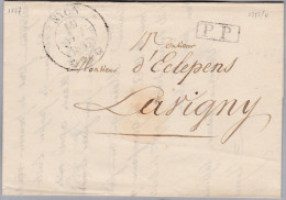 Heimat VD NYON 1837-11-19 U. PP Schwarz Vorphila Brief Nach Lavigny - ...-1845 Préphilatélie