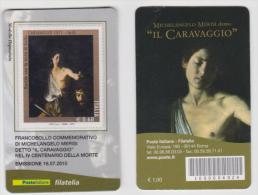 2010 - ITALIA -   TESSERA  FILATELICA   "IV CENTENARIO DELLA MORTE DI MICHELANGELO MERISI DETTO IL CARAVAGGIO" - Cartes Philatéliques