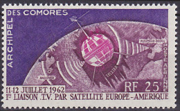 Timbre PA Neuf ** N° 7(Yvert) Comores 1962 - Espace, Télécommunications Spatiales - Luftpost