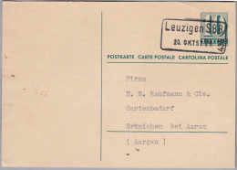 Heimat BE LEUZIGEN SBB 1957-10-20 Bahnstation Stempel Auf Ganzsache - Spoorwegen
