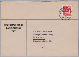 Heimat BE LANGENTHAL 1941-05-10 Portofreiheit Gr#316 Bezirksspital Brief Mit 20Rp. - Portofreiheit