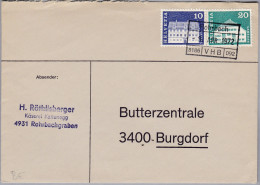 Heimat BE ROHRBACH 1972-04-09 Bahnstations-Stempel Brief Nach Bugdorf - Chemins De Fer