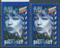 [01] Variété : N° 3188 Simone Signoret  Visage Vert Au Lieu De Violet + Normal  ** - Ongebruikt