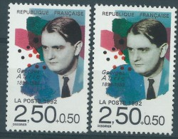 [01] Variété : N° 2751 Georges Auric  Visage Vert Au Lieu De Gris + Normal  ** - Unused Stamps