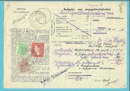 851+857+910 (De Bast) Op BULLETIJN VAN ONREGELMATIGHEDEN  Stempel ANTWERPEN (zeldzaam Dokument) - 1951-1975 Heraldic Lion