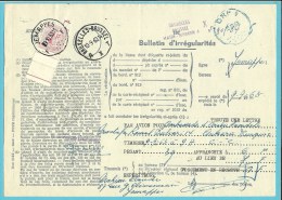 859  Op BULLETIJN VAN ONREGELMATIGHEDEN  Stempel JEMAPPES (zeldzaam Dokument) - 1951-1975 León Heráldico