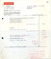 Facture Faktuur - Machines Drukkerij - Schrijfmachines Olivetti Brussel 1957 Met Garantie Bewijs - Drukkerij & Papieren
