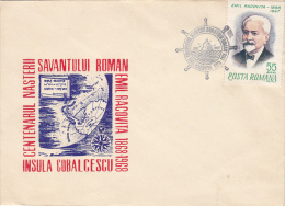 EMIL RACOVITA, ANTARCTIC EXPLORER, COBALCESCU ISLAND, SPECIAL COVER, 1968, ROMANIA - Research Stations
