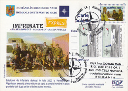 ROMANIAN ARMED FORCES IN NATO, PC STATIONERY, ENTIER POSTAUX, 2002, ROMANIA - OTAN