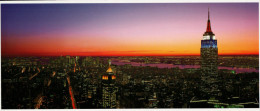 New York Panoramic Postcard, Sunset With The Empire State Building - Panoramic Views