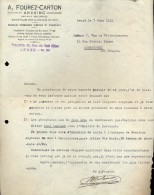 Facture Faktuur - Brief Lettre - A.Fourez - Carton Anvaing - Leuze 1933 - Landbouw