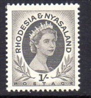 Rhodesia & Nyasaland 1954 Definitive 1/- Value, Hinged Mint - Rhodesië & Nyasaland (1954-1963)