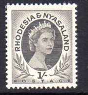 Rhodesia & Nyasaland 1954 Definitive 1/- Value, Hinged Mint - Rhodesia & Nyasaland (1954-1963)