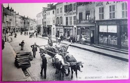 Delcampe - Cpa 70 Remiremont Grande Rue Carte Postale Vosges Attelage Animation - Remiremont