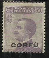 CORFU´ 1923 SOPRASTAMPATO D´ITALIA ITALY OVERPRINTED CENT. 50 MNH - Corfù