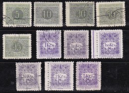 Tchécoslovaquie 1954 N°Y.T. :  TT. 79 à 91 - 83 Et 90 Obl. - Postage Due