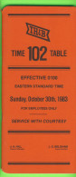 HORAIRES, TIME TABLES - THE TORONTO HAMILTON & BUFFALO RY. C. No 102, OCTOBER 1983 - 72 PAGES - - Mundo