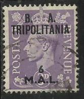 TRIPOLITANIA OCCUPAZIONE BRITANNICA 1948 BA B.A. 6 M SU 3 P TIMBRATO USED - Tripolitaine