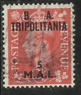TRIPOLITANIA OCCUPAZIONE BRITANNICA 1948 BA B.A. 5 M SU 2 1/2 P TIMBRATO USED - Tripolitania