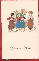 NH-20 Trois Jeunes Femmes En Sabot, Avec Tulipes.  . Circulé En 1954 Sous Enveloppe - Autres & Non Classés