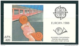 GRECIA -  1988  EUROPA CEPT  LIB.  MNH - Postzegelboekjes