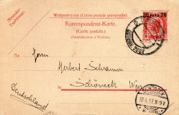 Austrian Levant,stationery Sent From Constantinopel I:06.04.1907 To Germany,Schoneck:10.4.1907,see Scan - Eastern Austria