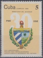 1989.60- * CUBA 1989. MNH. 30 ANIV POLICIA NACIONAL REVOLUCIONARIA. POLICE. PNR. ESCUDO NACIONAL. - Ongebruikt