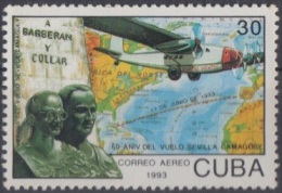 1993.14- * CUBA 1993. MNH. 60 ANIV VUELO SEVILLA- CAMAGUEY. PRIMEROS VUELOS. FIRT FLIGHT. - Ongebruikt