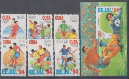 1994.43- * CUBA 1994. MNH. COPA MUNDIAL DE FUTBOL. WORLD CUP OF SOCCER. US´94. COMPLETE SET + SHEET. - Neufs