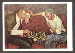 Chess Schach Echecs Ajedrez 1969 USSR MNH Postcard " Chess Players " Painter Vainshtein - Chess