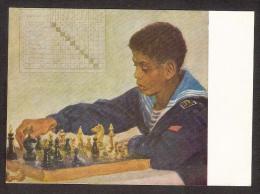 Chess Schach Echecs Ajedrez 1956 USSR MNH Postcard " Chess Problem " Painter Zhukov - Echecs