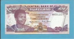 SWAZILAND - 20 EMALANGENI - 01.04.1998 - Pick 25.c - UNC. - Sign. 4 - 2 Scans - Swasiland