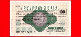 MINIASSEGNI - BANCO DI SICILIA  - L. 100 - Nuovo - FdS - [10] Scheck Und Mini-Scheck