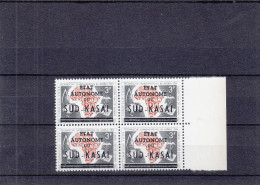 Sud Kasaï - COB 14 Cu ** - MNH - Surcharge Erronnée -  Sur Le Timbre 366 - Bloc De 4 - Valeur 60 Euros - Süd-Kasai