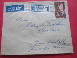 12 Octobre 1955 Jérusalem  Yéroushalaim  Israël - Recommandé Lettre Letter Cover ->Germania Allemagne De L'Ouest - Brieven En Documenten