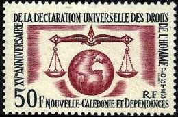 NEW CALEDONIA 50 FRANCS RED XV AA. HUMAN RIGHTS DECLARATION SET OF 1 MINTLH 1963(?) SG374 READ DESCRIPTION !! - Unused Stamps