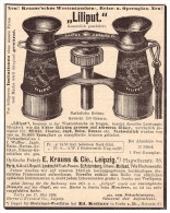 Original Werbung - 1888 - Liliput - Fernglas , E. Krauss & Cie In Leipzig , Optik , Fernstecher !! - Optica