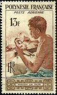 POLYNESIE FRANCAISE MAN GANVEUR SUR NACRE 13 FRANCS STAMP ISSUED 1960's(?) SG13 USED READ DESCRIPTION !! - Oblitérés