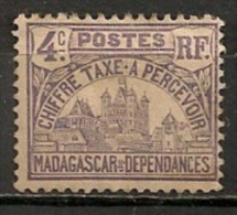 Timbres - France (ex-colonies Et Protectorats) - Madagascar - 1889-1960 -Timbre-Taxe - 4 C. - - Impuestos