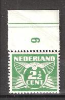 NEDERLAND / Netherlands / Pays Bas,1926,CHIFFRES, Yvert N° 169,  2 1/2 C Vert  Foncé ,neuf **/ MNH, Cote 10 Euros - Nuovi